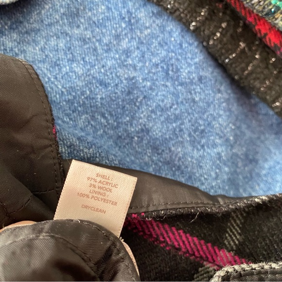 Loft woman’s plaid pink/ black/ gray buttons skirt 8P - Picture 5 of 5